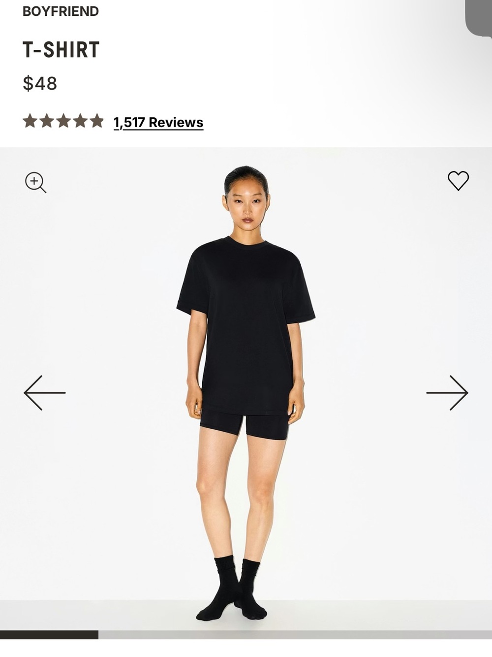 Skims Boyfriend T-Shirt - Black